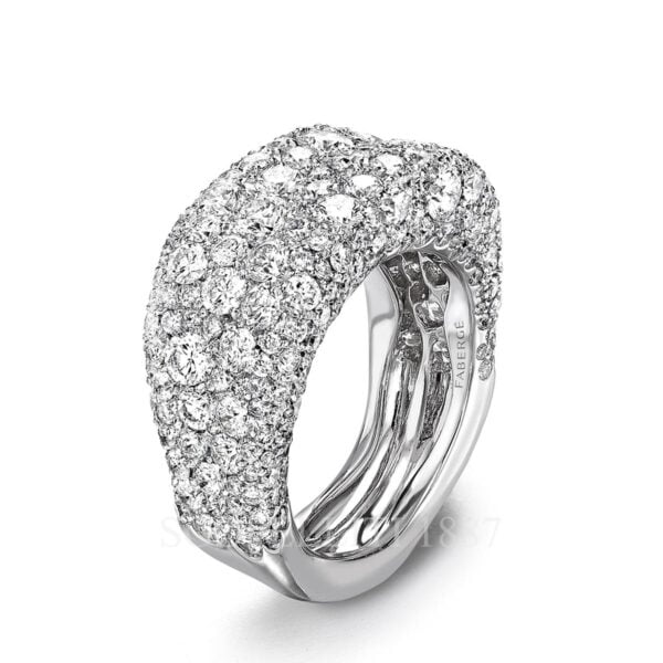 faberge 18k white gold diamond thin ring emotion