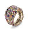 Fabergé 18kt Yellow Gold Multicoloured Wide Ring Emotion