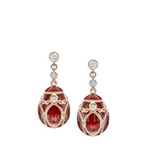 faberge 18kt rose gold diamond red earrings palais