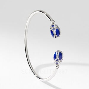 faberge 18kt white gold diamond royal blue open bracelet palais