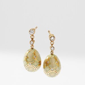 faberge 18kt yellow gold diamond opalescent earrings heritage