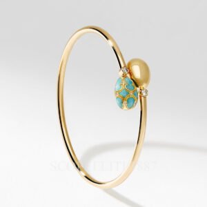 faberge 18kt yellow gold turquoise crossover bracelet heritage