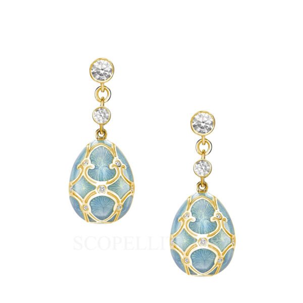 faberge 18kt yellow gold turquoise earrings heritage