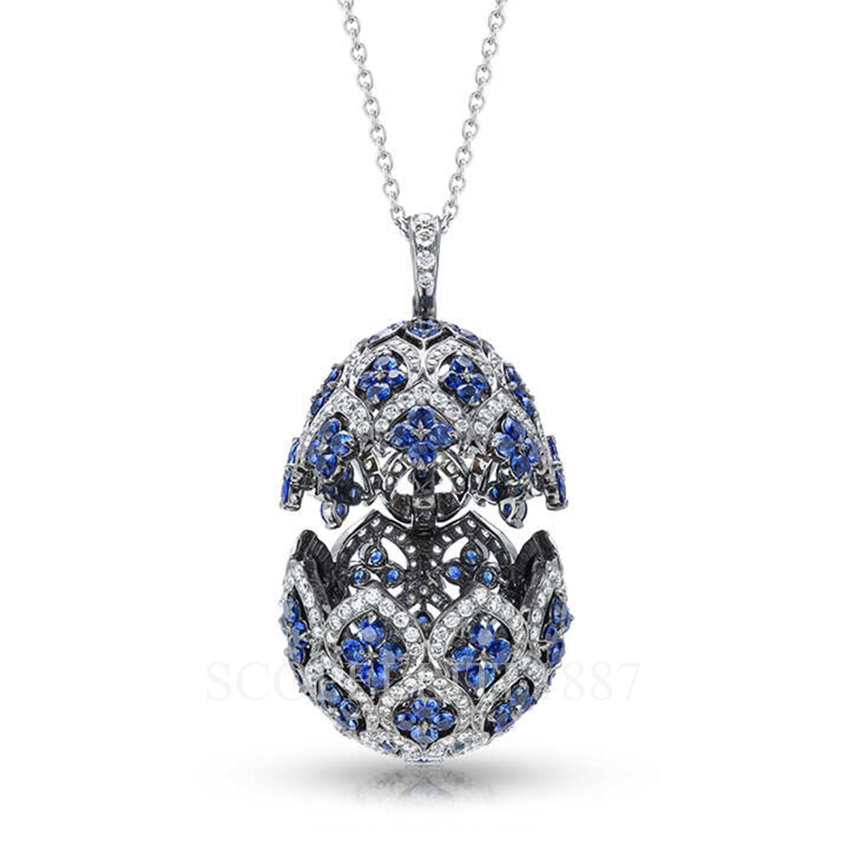 faberge blue sapphire egg pendant imperial zenya