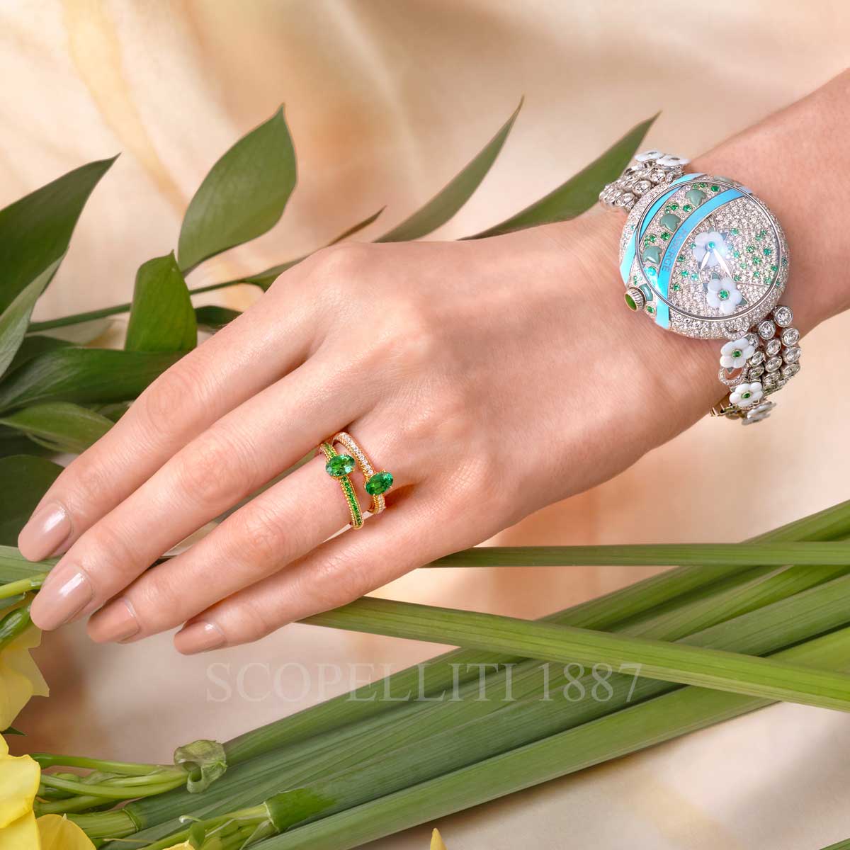 faberge colours of love green rings
