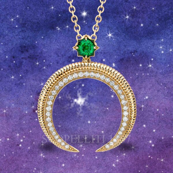 faberge colours of love hilal pendant emerald