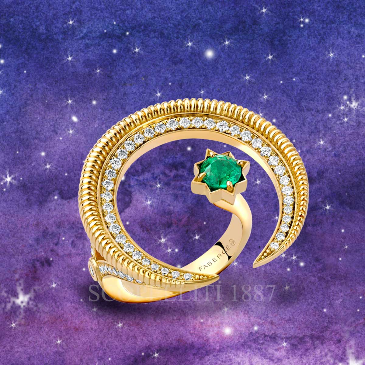 faberge colours of love hilal ring emerald