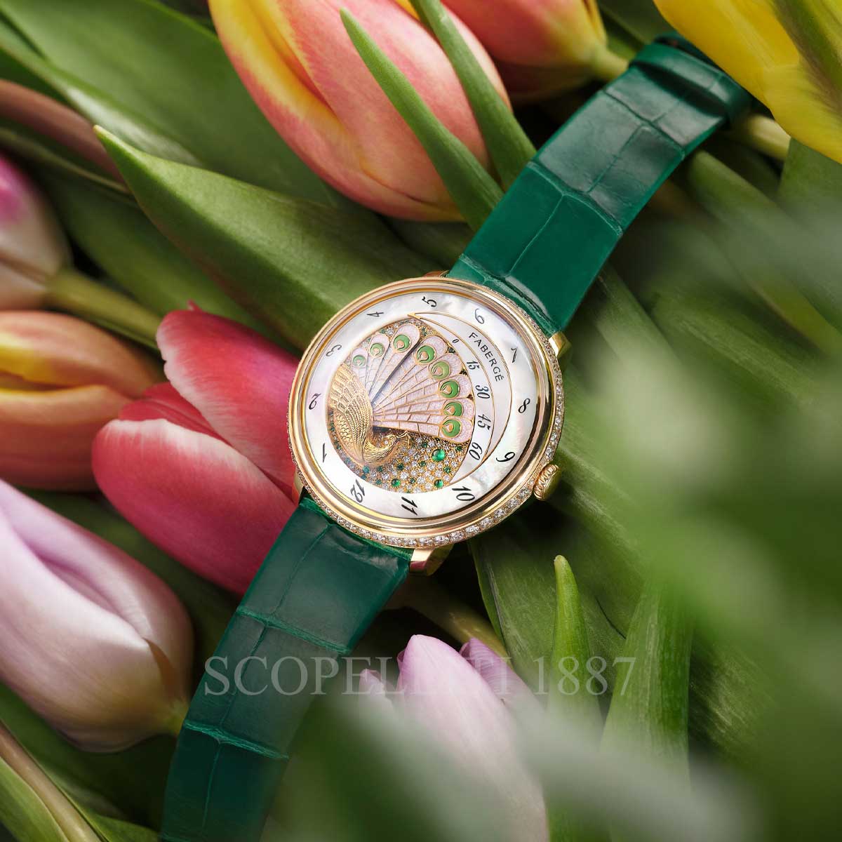 faberge compliquee peacock emerald watch