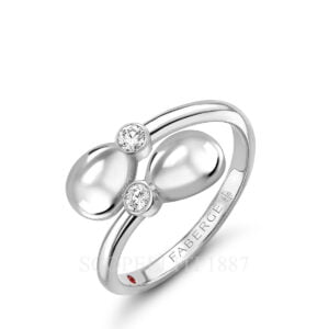faberge essence white gold crossover ring