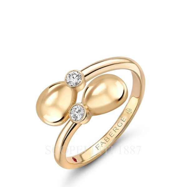 faberge essence yellow gold crossover ring