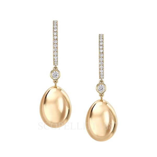faberge essence yellow gold diamond pave egg drop earrings