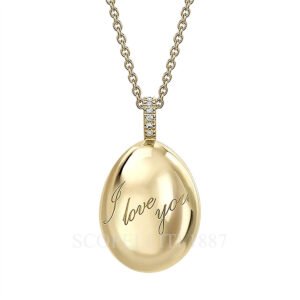 faberge essence yellow gold i love you egg pendant