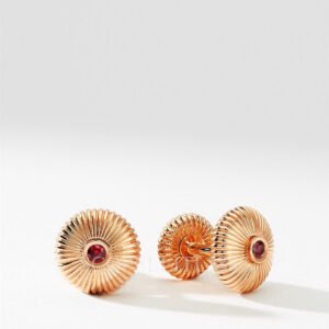 feberge colours of love rose gold ruby fluted cufflinks