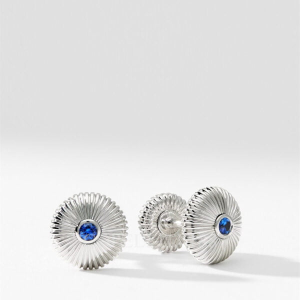 feberge colours of love white gold blue sapphire fluted cufflinks