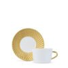 Bernardaud Tea Cup and Saucer Twist Gold