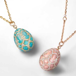 faberge heritage turquoise and rose gold pendants