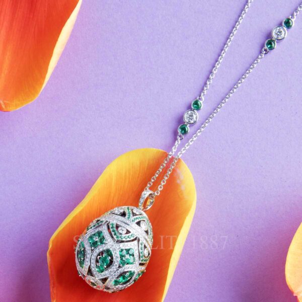 faberge egg pendant imperial zenya with emerald