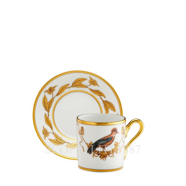 ginori coffee cup with saucer voliere geai