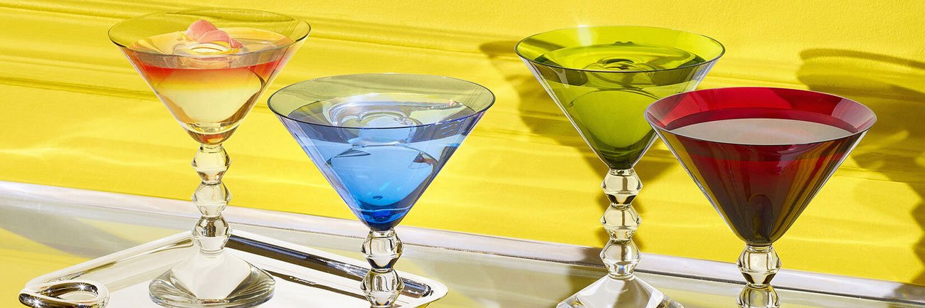baccarat multicolor martini glasses