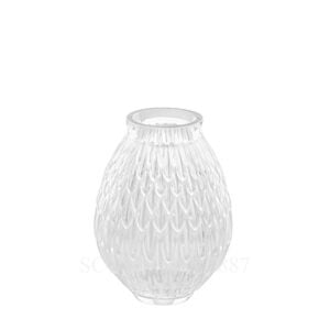 lalique plumes vase clear small