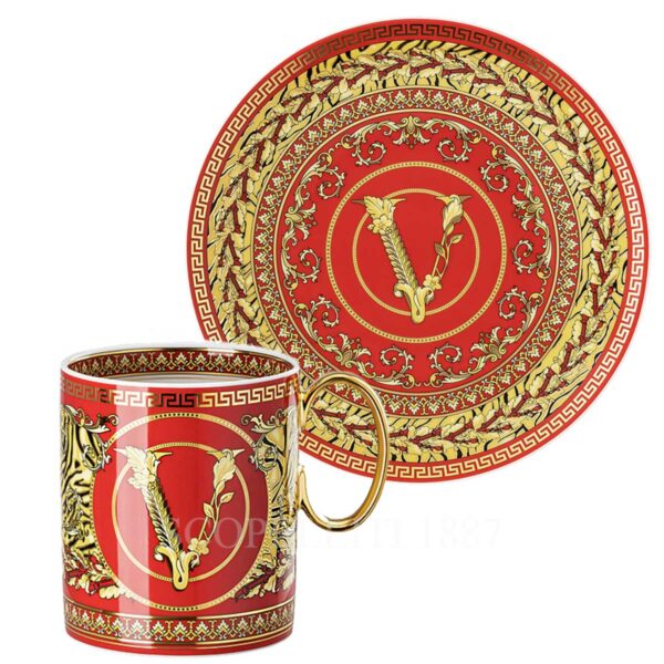 versace virtus holiday mug and plate