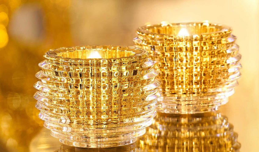 baccarat candle gold