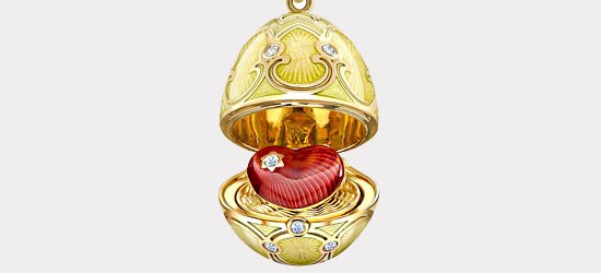 faberge egg pendant with heart