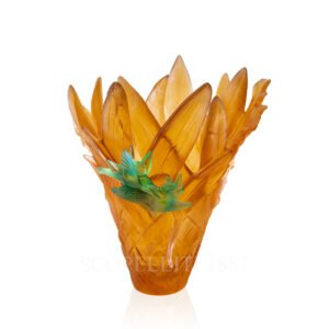 new daum large vase amber