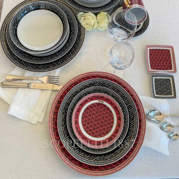 versace plates black and red new collection